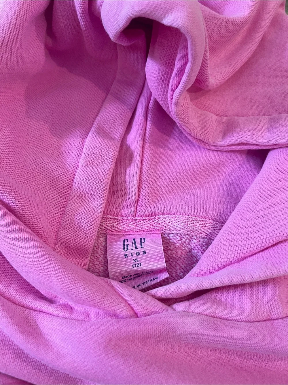 GAP kids Hot Pink Distressed Pullover Hoodie